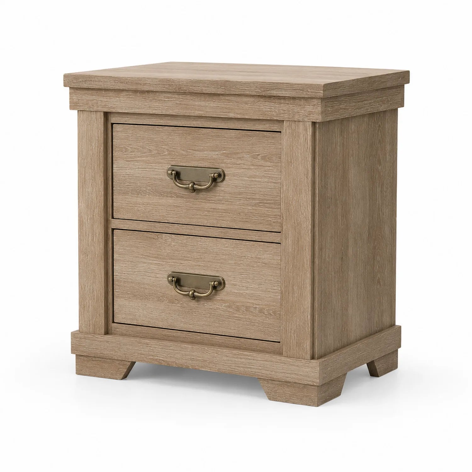 Table de chevet en bois avec 2 tiroirs