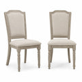 Lot de 2 chaises de salle à manger en bois avec tissu polyester