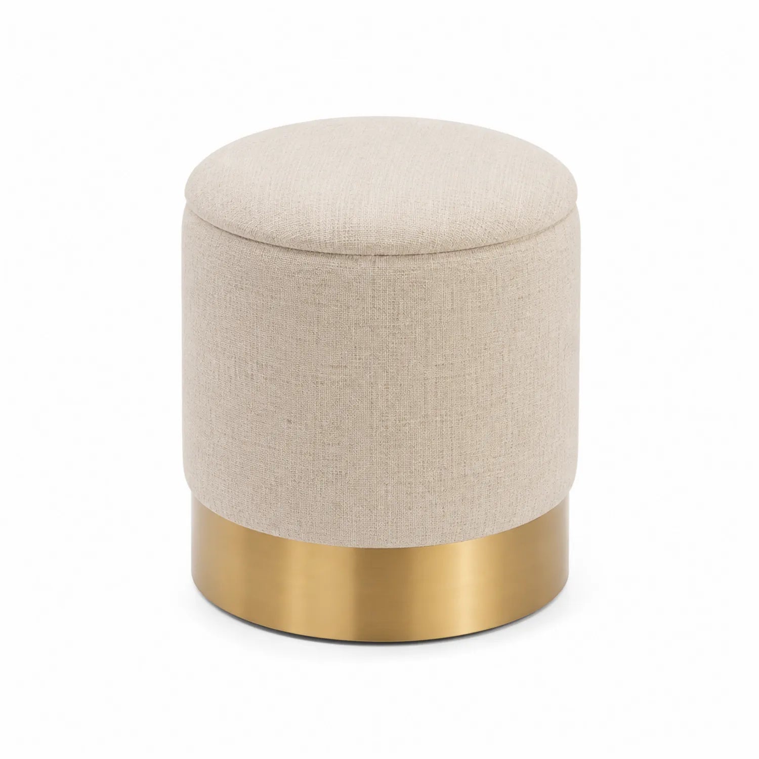 Repose-pieds en tissu polyester avec base en métal doré