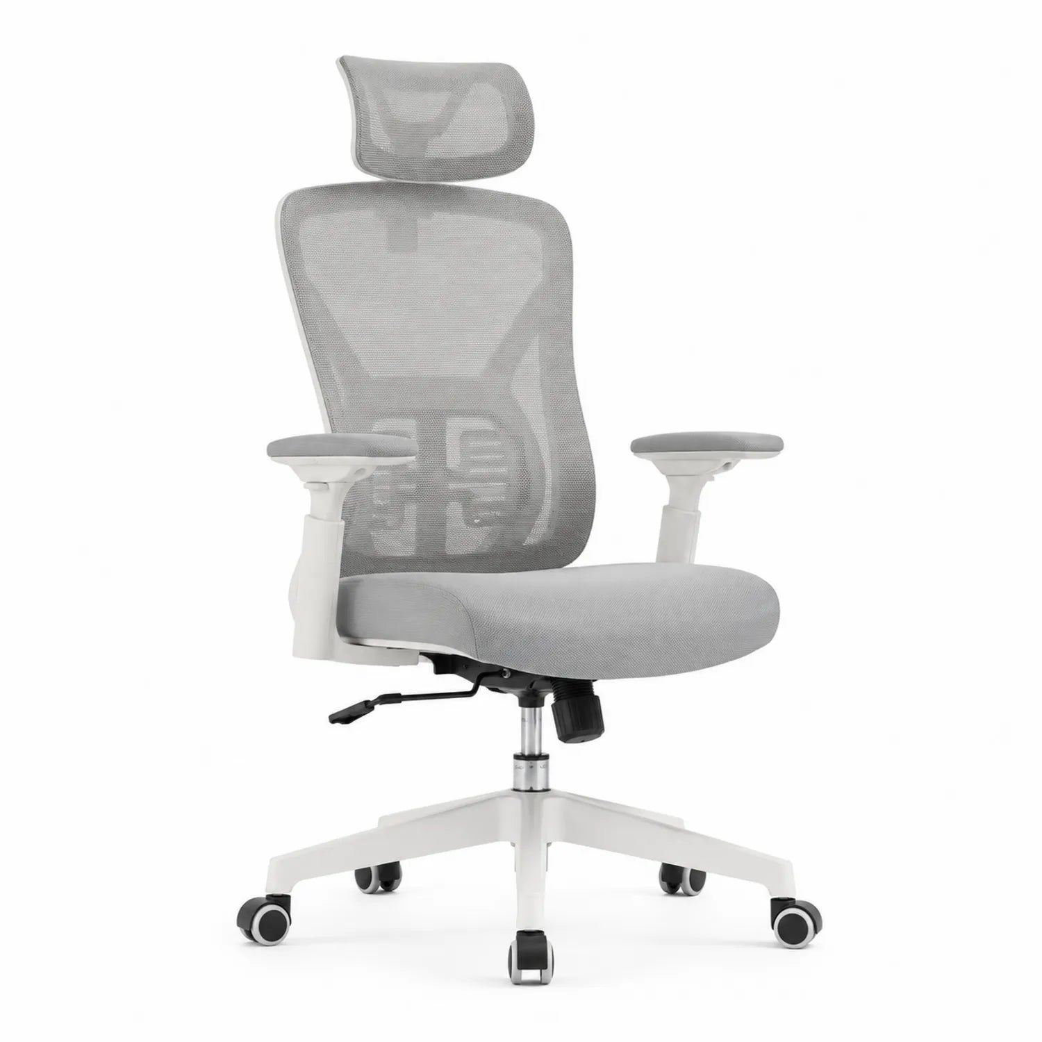 Chaise de bureau en maille Grise avec accoudoirs réglables