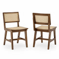 Chaises en bois et rotin naturel avec dossier et assise