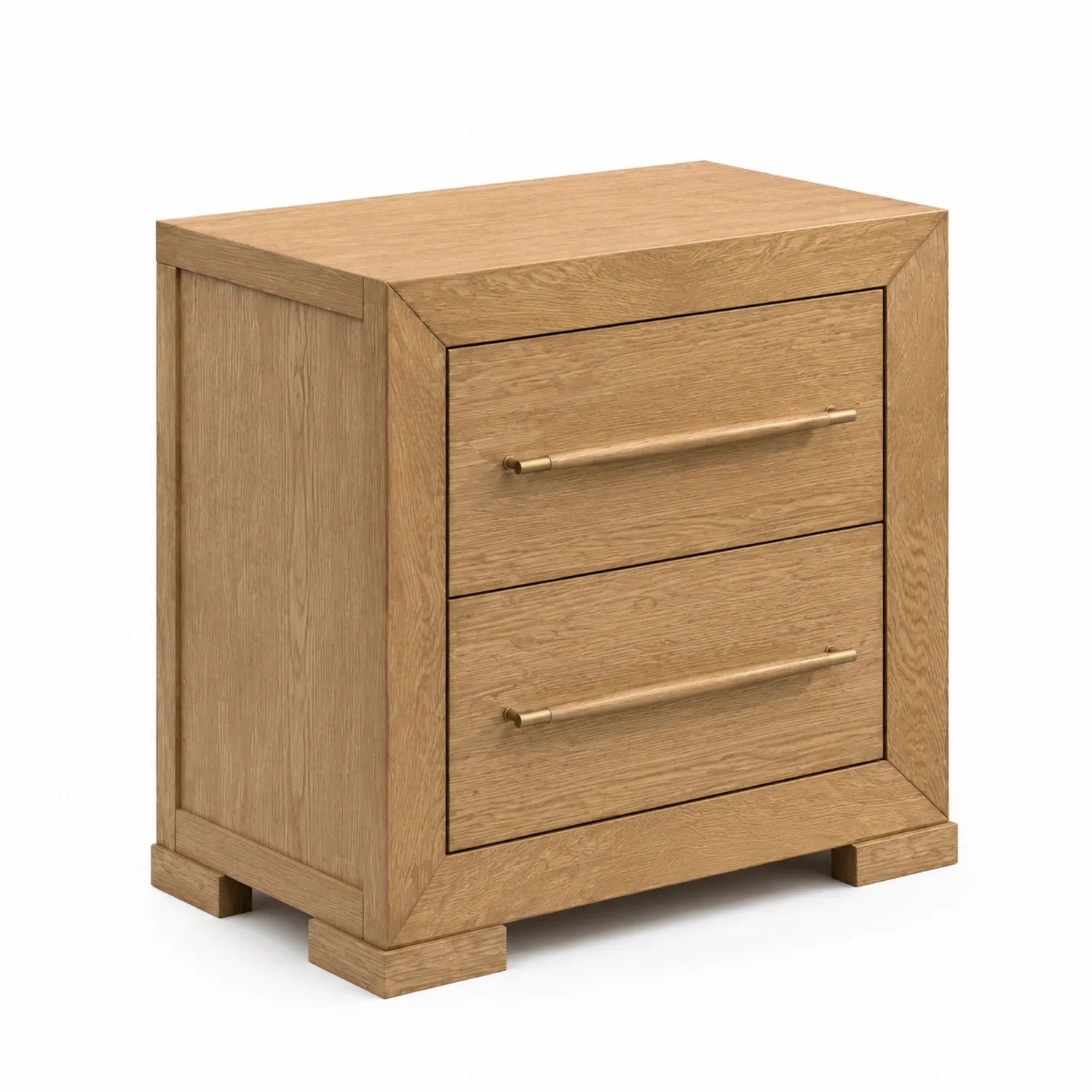 Table de chevet en bois avec 2 tiroirs