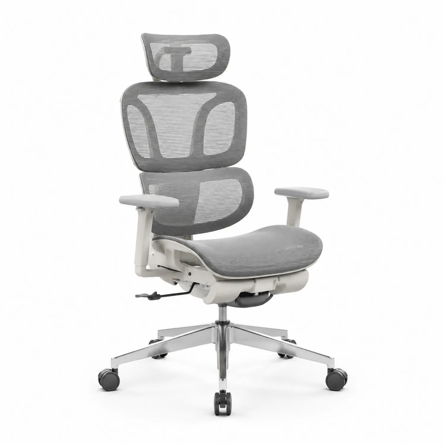 Chaise de bureau en maille avec accoudoirs réglables Gris