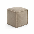 Pouf carré en laine beige 40cm