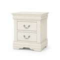Table de chevet en bois blanc avec 2 tiroirs
