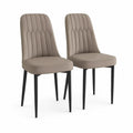 Lot de 2 chaises en similicuir beige avec pieds en métal noir