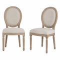 Paire de chaises en bois et lin beige