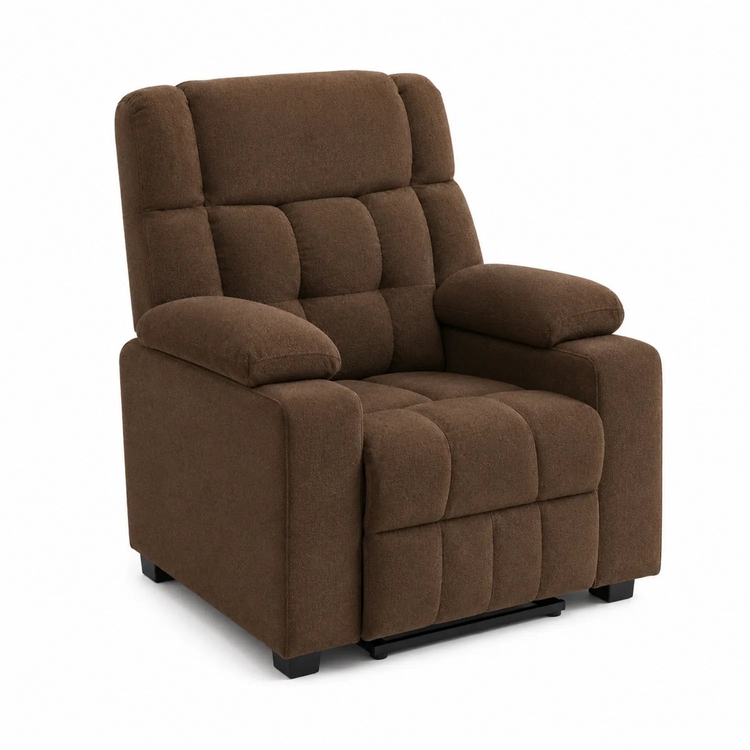 Fauteuil inclinable en tissu polyester marron