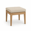 Repose-pieds en bois et tissu polyester Beige/Chêne clair